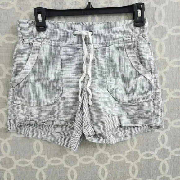 Athleta‎ 100% Lenin Striped Shorts Women's 0 - Picture 1 of 6